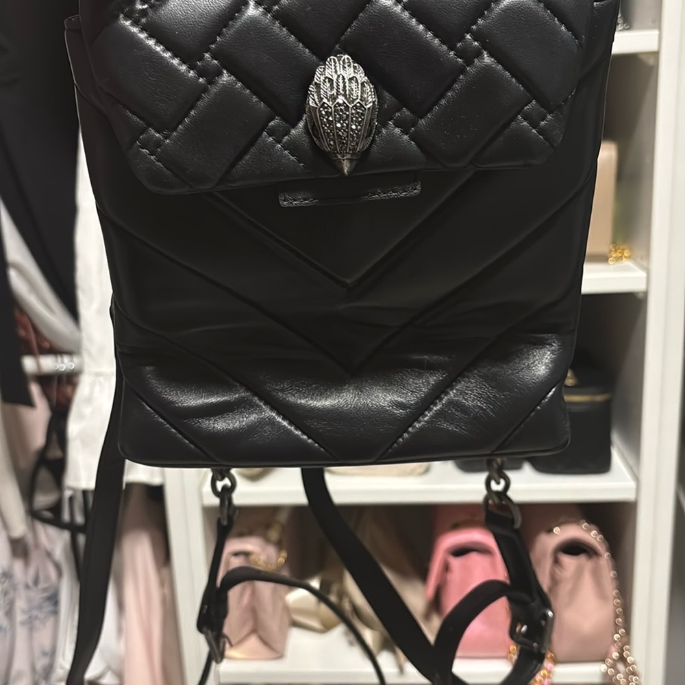 Black Quilted Backpack Kurt Geiger Original